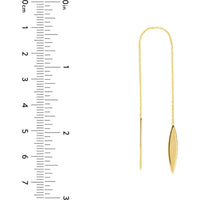 Olas d'Oro - 14K Yellow Gold Marquise Threader Earrings - 1.00g Total Weight