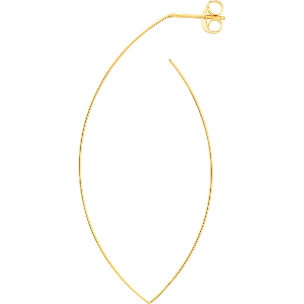 Olas d'Oro - 14K Yellow Gold Marquise Wire Hoop Earrings - 2.70 Grams Total Weight
