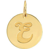 Olas d'Oro - 14K Yellow Gold Medium Engravable Disk Charm - 15mm