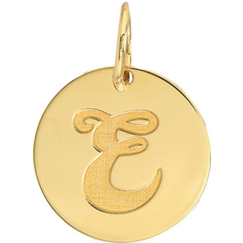 Olas d'Oro - 14K Yellow Gold Medium Engravable Disk Charm - 15mm