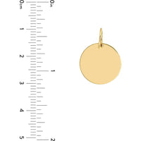 Olas d'Oro - 14K Yellow Gold Medium Engravable Disk Charm - 15mm