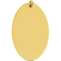 Olas d'Oro - 14K Yellow Gold Medium Oval Engravable Charm - 2.70g