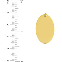 Olas d'Oro - 14K Yellow Gold Medium Oval Engravable Charm - 2.70g
