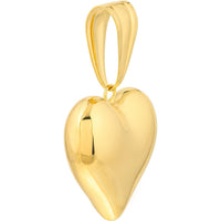 Olas d'Oro - 14K Yellow Gold Medium Puffed Heart Pendant - 3.20g Average Weight