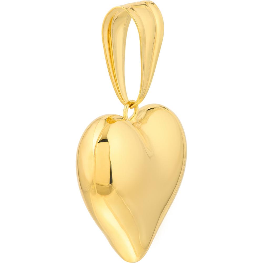 Olas d'Oro - 14K Yellow Gold Medium Puffed Heart Pendant - 3.20g Average Weight