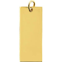 Olas d'Oro - 14K Yellow Gold Medium Rectangular Engravable Charm - 25mm x 10.6mm