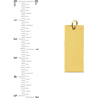 Olas d'Oro - 14K Yellow Gold Medium Rectangular Engravable Charm - 25mm x 10.6mm