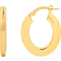 Olas d'Oro - 14K Yellow Gold Medium Rectangular Tube Oval Shape Hoop Earrings  1.95g