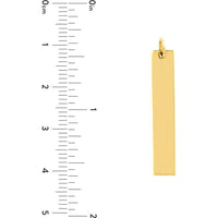 Olas d'Oro - 14K Yellow Gold Medium Vertical Bar Engravable Charm Pendant