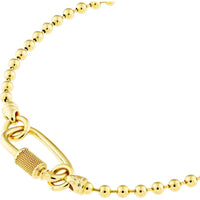 Olas d'Oro - 14K Yellow Gold Men's Oval Twist Barrel Lock Bead Bracelet - 9.40g