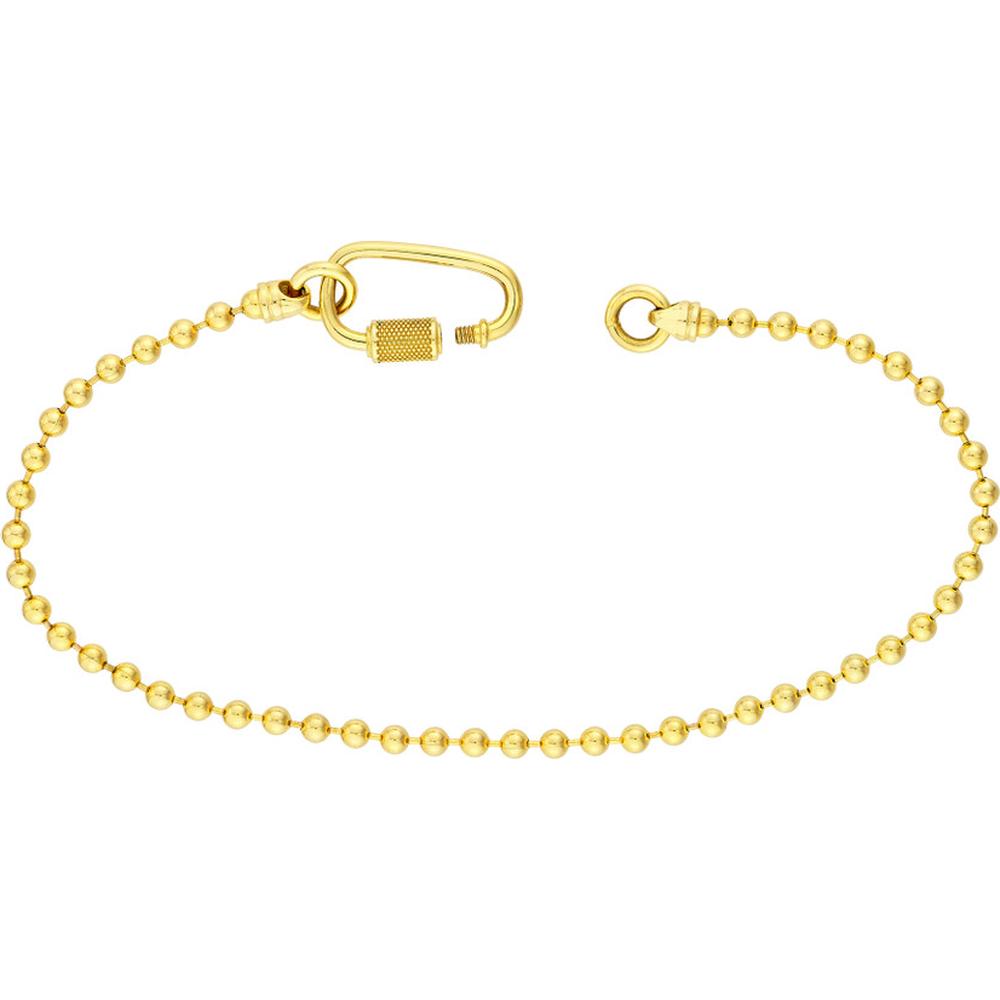 Olas d'Oro - 14K Yellow Gold Men's Oval Twist Barrel Lock Bead Bracelet - 9.40g
