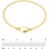 Olas d'Oro - 14K Yellow Gold Men's Oval Twist Barrel Lock Bead Bracelet - 9.40g