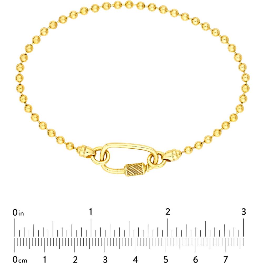 Olas d'Oro - 14K Yellow Gold Men's Oval Twist Barrel Lock Bead Bracelet - 9.40g