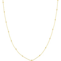 Olas d'Oro - 14K Yellow Gold Mini Ball Station Bead Chain Necklace - 17'' Length