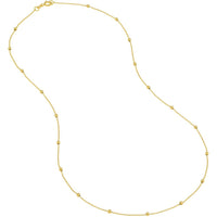 Olas d'Oro - 14K Yellow Gold Mini Ball Station Bead Chain Necklace - 17'' Length