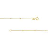 Olas d'Oro - 14K Yellow Gold Mini Ball Station Bead Chain Necklace - 17'' Length
