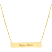Olas d'Oro - 14K Yellow Gold Mini Bar Layered Duo Adjustable Necklace - 3.45g