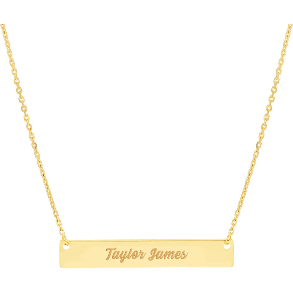 Olas d'Oro - 14K Yellow Gold Mini Bar Layered Duo Adjustable Necklace - 3.45g