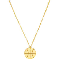 Olas d'Oro - 14K Yellow Gold Mini Basketball Adjustable Necklace with Spring Ring Clasp