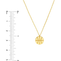 Olas d'Oro - 14K Yellow Gold Mini Basketball Adjustable Necklace with Spring Ring Clasp