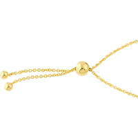 Olas d'Oro - 14K Yellow Gold Mini Beaded Cross Bolo Bracelet for Women