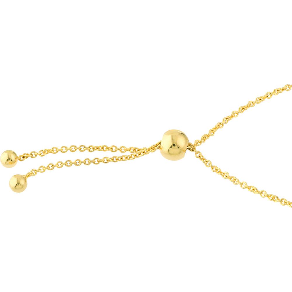 Olas d'Oro - 14K Yellow Gold Mini Beaded Cross Bolo Bracelet for Women