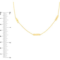 Olas d'Oro - 14K Yellow Gold Mini Block Nameplate Station Necklace with Adjustable Chain - Personalized Custom Name Design