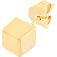 Olas d'Oro - 14K Yellow Gold Mini Cube Stud Earrings - 1.45g Total Weight