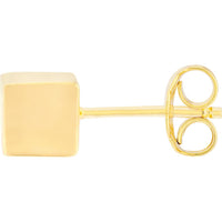 Olas d'Oro - 14K Yellow Gold Mini Cube Stud Earrings - 1.45g Total Weight