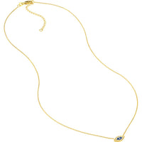 Olas d'Oro - 14K Yellow Gold Mini CZ Evil Eye Adjustable Necklace - Protective Talisman Pendant