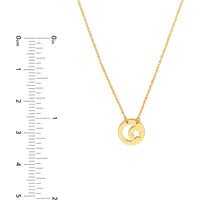 Olas d'Oro - 14K Yellow Gold Mini Disc Necklace with Cutout Moon and Star Pendant