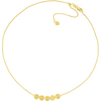 Olas d'Oro - 14K Yellow Gold Mini Disc Quintet Adjustable Choker Necklace  2.48g