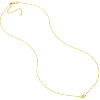 Olas d'Oro - 14K Yellow Gold Mini Evil Eye Cutout Adjustable Necklace - 1.70g