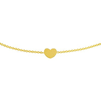 Olas d'Oro - 14K Yellow Gold Mini Heart Bolo Bracelet with Adjustable Silicon Bead Closure - 1.53g Total Weight