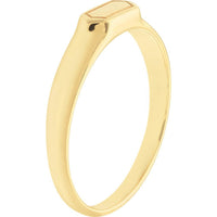 Olas d'Oro - 14K Yellow Gold Mini Hexagon Bar Signet Ring - Size 7 - 2.20g