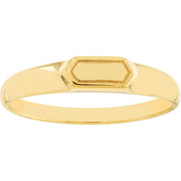 Olas d'Oro - 14K Yellow Gold Mini Hexagon Bar Signet Ring - Size 8