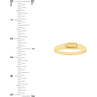 Olas d'Oro - 14K Yellow Gold Mini Hexagon Bar Signet Ring - Size 8