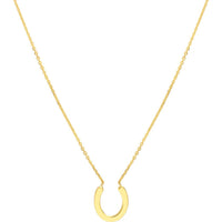 Olas d'Oro - 14K Yellow Gold Mini Horseshoe Adjustable Necklace - 1.88g