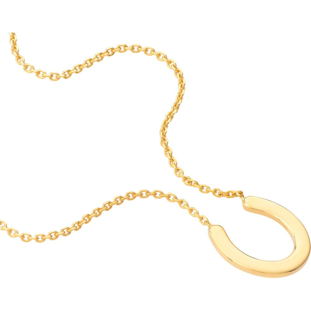 Olas d'Oro - 14K Yellow Gold Mini Horseshoe Adjustable Necklace - 1.88g
