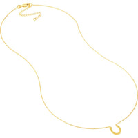 Olas d'Oro - 14K Yellow Gold Mini Horseshoe Adjustable Necklace - 1.88g