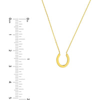 Olas d'Oro - 14K Yellow Gold Mini Horseshoe Adjustable Necklace - 1.88g