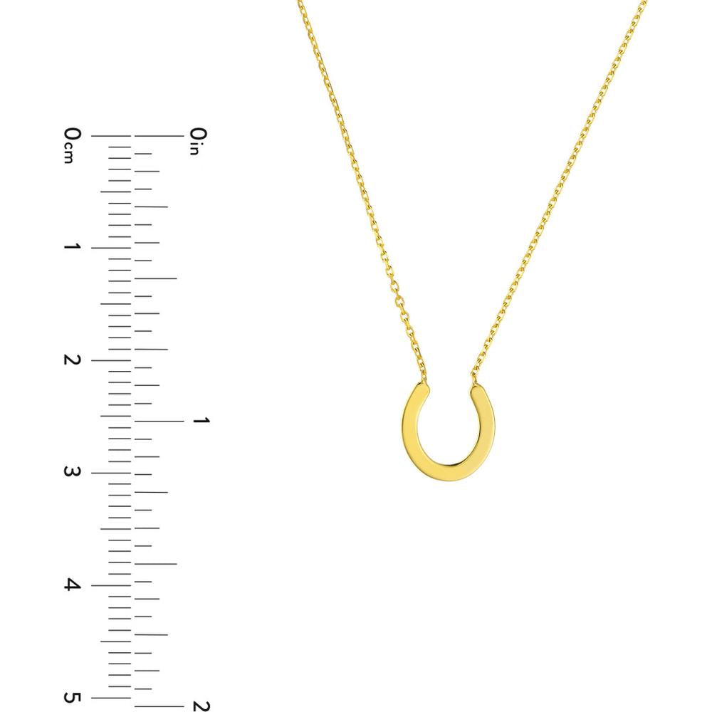 Olas d'Oro - 14K Yellow Gold Mini Horseshoe Adjustable Necklace - 1.88g