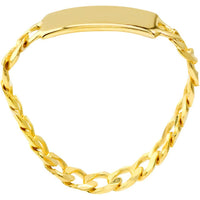 Olas d'Oro - 14K Yellow Gold Mini ID Plate Curb Chain Ring - Size 6