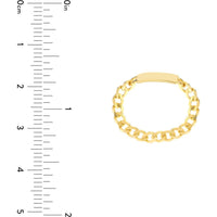 Olas d'Oro - 14K Yellow Gold Mini ID Plate Curb Chain Ring - Size 6