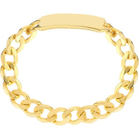Olas d'Oro - 14K Yellow Gold Mini ID Plate Curb Chain Ring - Size 8