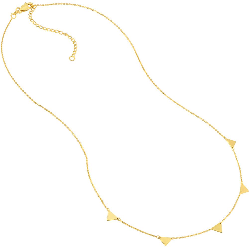 Olas d'Oro - 14K Yellow Gold Mini Inverted Triangles Adjustable Necklace - 2.20g