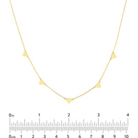 Olas d'Oro - 14K Yellow Gold Mini Inverted Triangles Adjustable Necklace - 2.20g