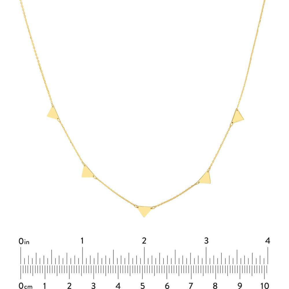 Olas d'Oro - 14K Yellow Gold Mini Inverted Triangles Adjustable Necklace - 2.20g