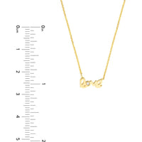 Olas d'Oro - 14K Yellow Gold Mini Love Necklace with 1pt Diamond Pendant