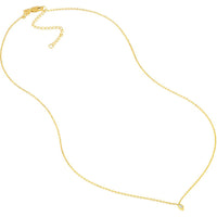 Olas d'Oro - 14K Yellow Gold Mini Marquise Diamond Bezel Drop Necklace - 0.04 Carat Total Diamond Weight
